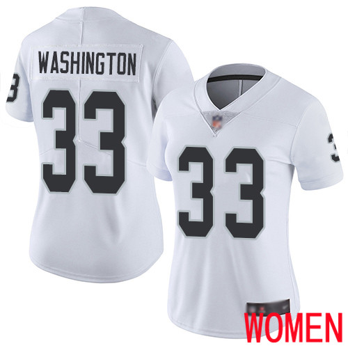 Oakland Raiders Limited White Women DeAndre Washington Road Jersey NFL Football #33 Vapor Jersey